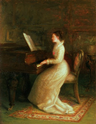 Dame aan de piano door Joseph Farquharson